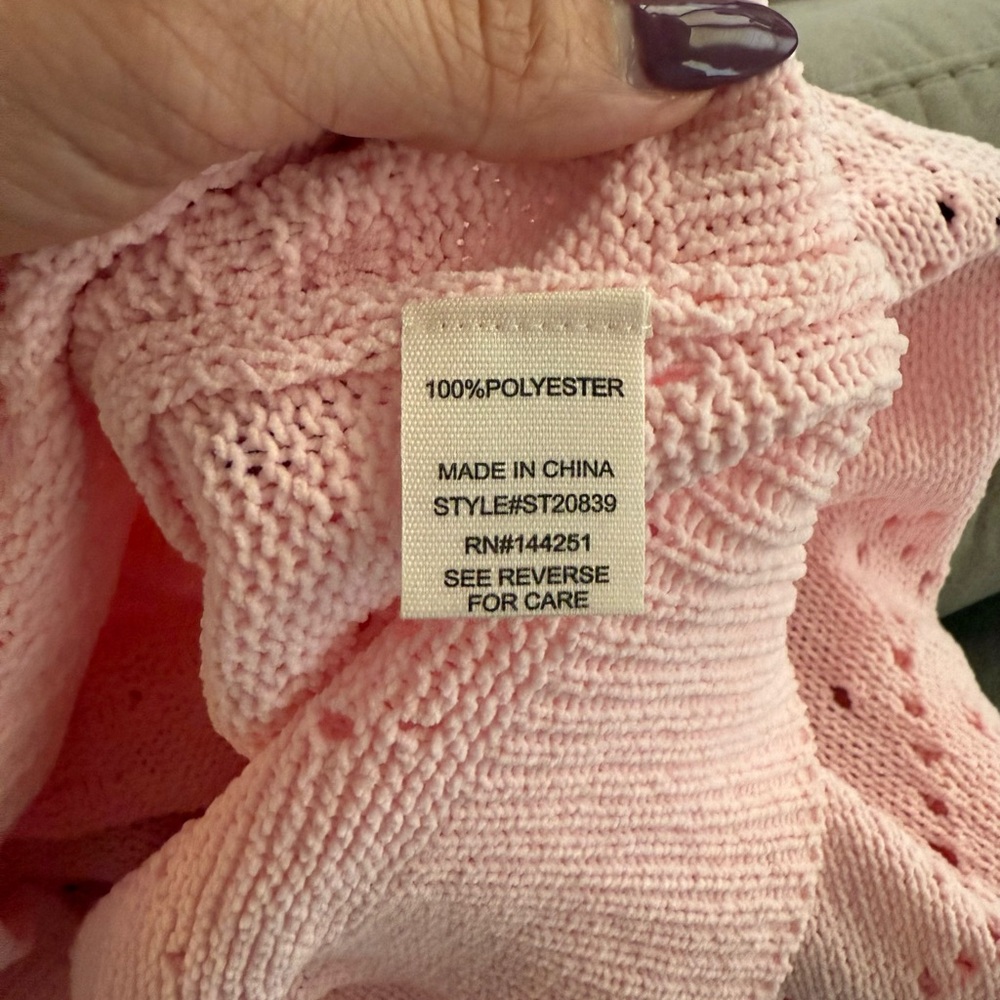 JESSICA SIMPSON PINK KNIT CARDIGAN SIZE MEDIUM - Picture 4 of 4
